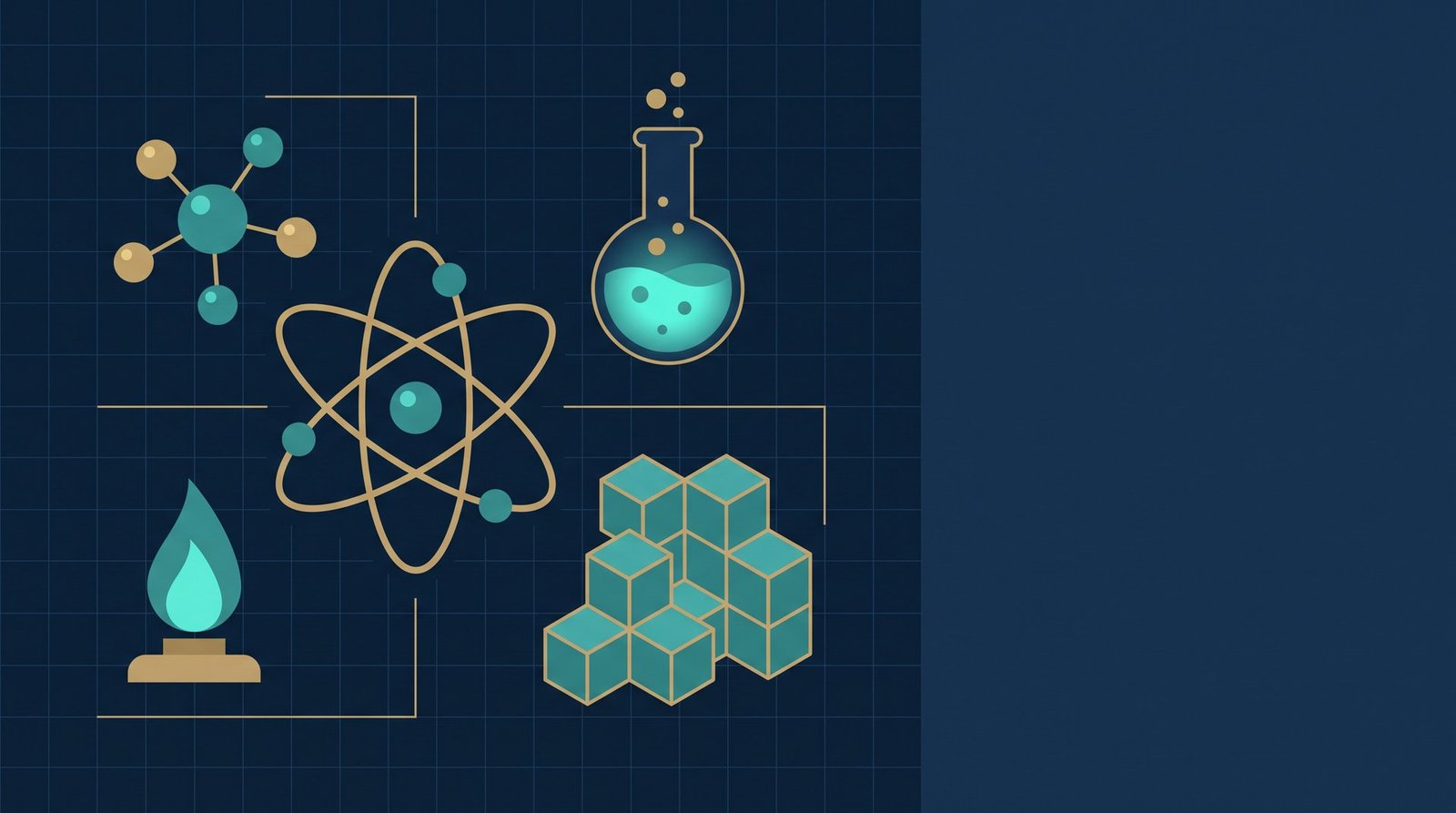 An atom, a reacting solution and a molecule